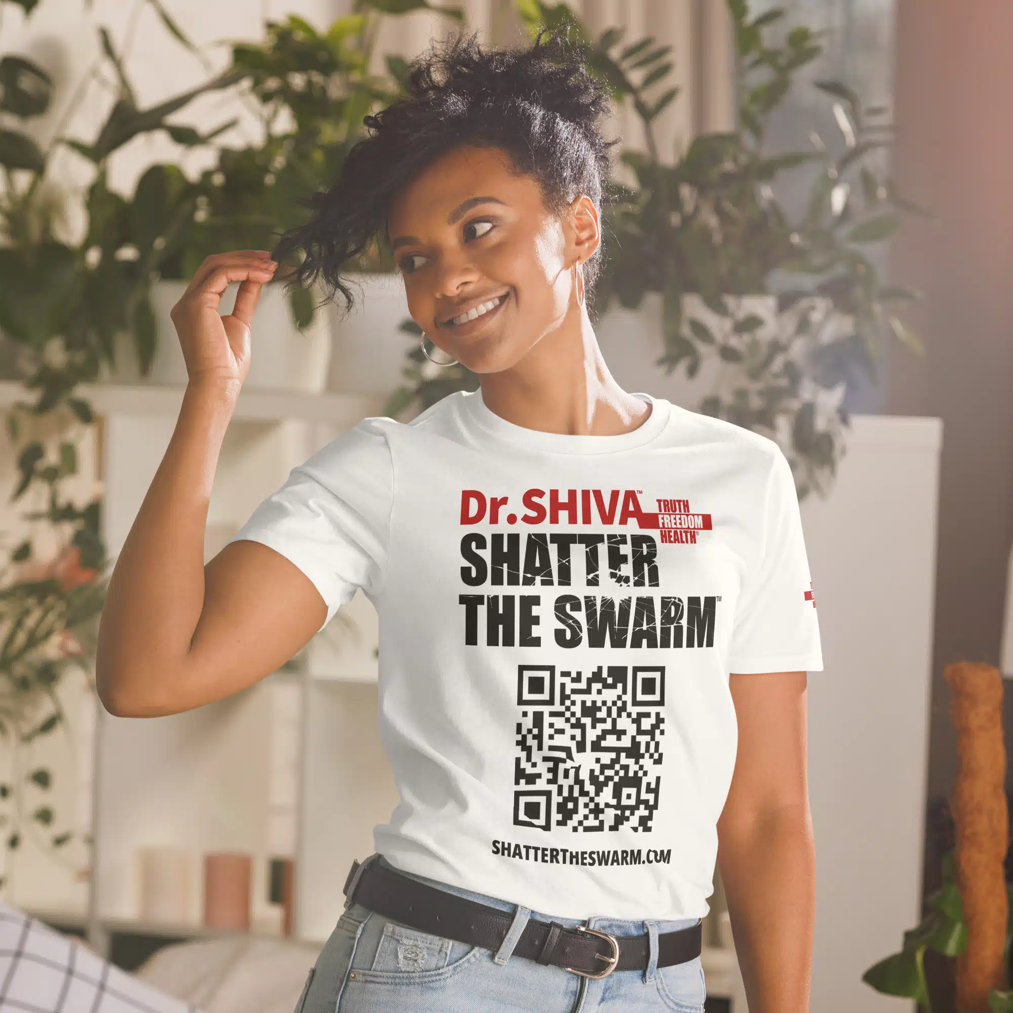 SHATTER THE SWARM™ Short-Sleeve Unisex T-Shirt - WHITE - Image 4