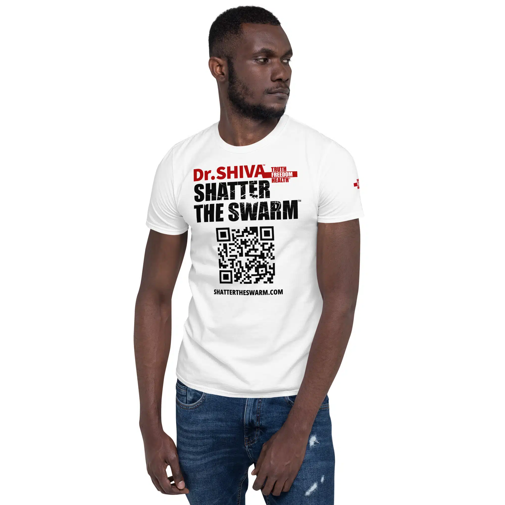 SHATTER THE SWARM™ Short-Sleeve Unisex T-Shirt - WHITE - Image 11