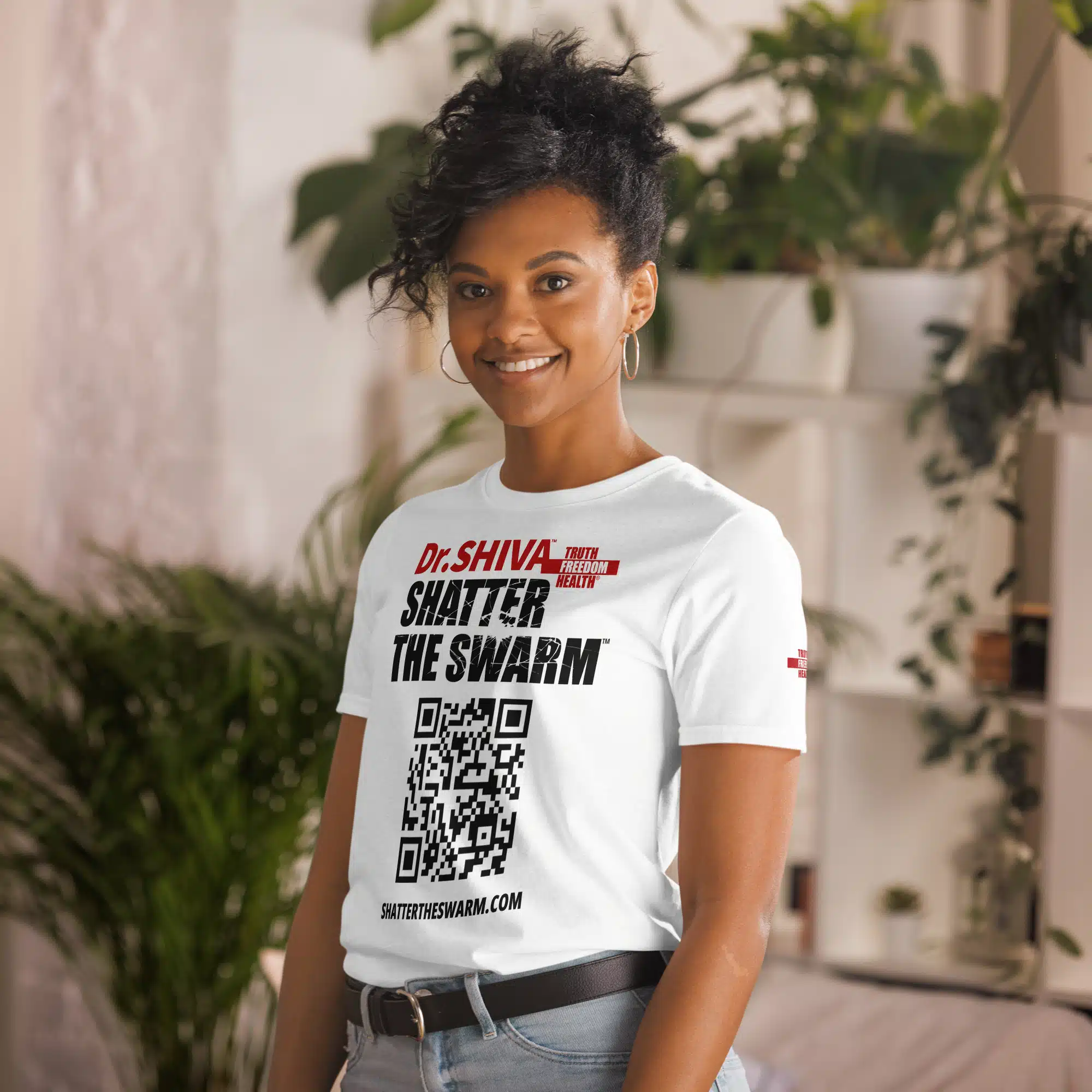 SHATTER THE SWARM™ Short-Sleeve Unisex T-Shirt - WHITE - Image 2