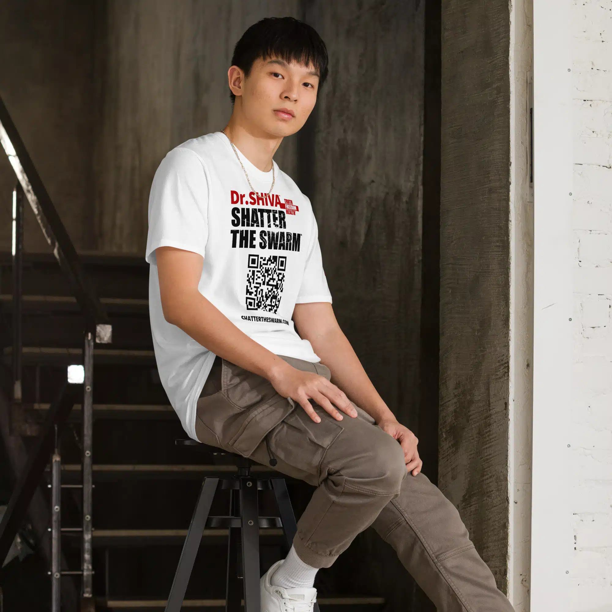 SHATTER THE SWARM™ Short-Sleeve Unisex T-Shirt - WHITE - Image 3